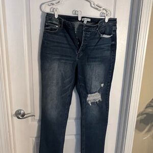Women's Distressed Blue Jeans
